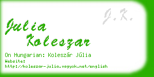 julia koleszar business card