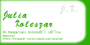 julia koleszar business card